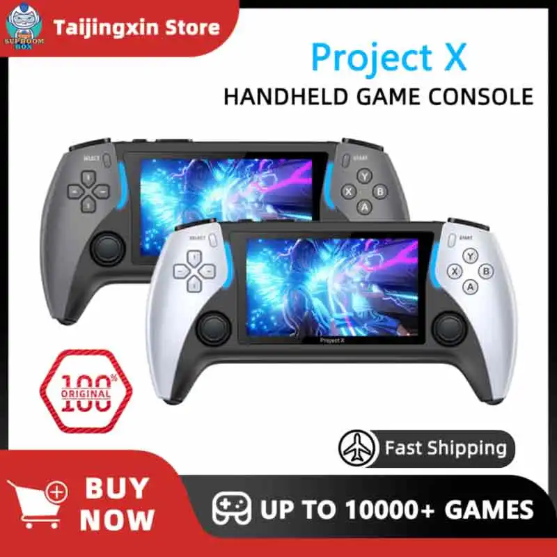 

Project X Handheld Game Console 4.3 Inch HD IPS Screen Portable Pocket Video Game Console 3D Joystick Supports PS1 GBA SFC MD