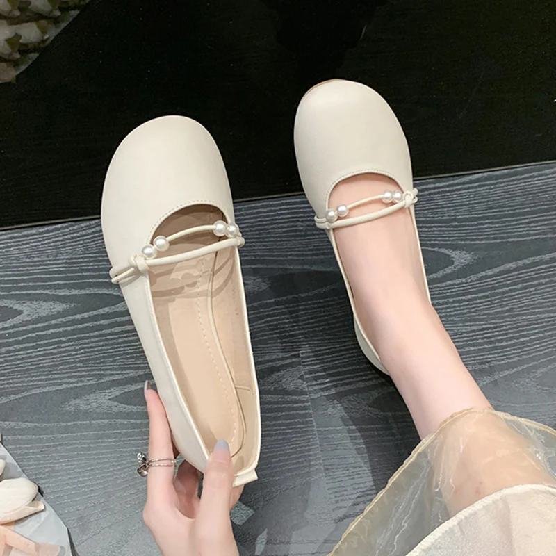 Mary Janes Flat Bottom Soft Sole Korean Style Summer New Fairy Wind Skirt Single Shoes Casual round Toe Glue Stick Rubber