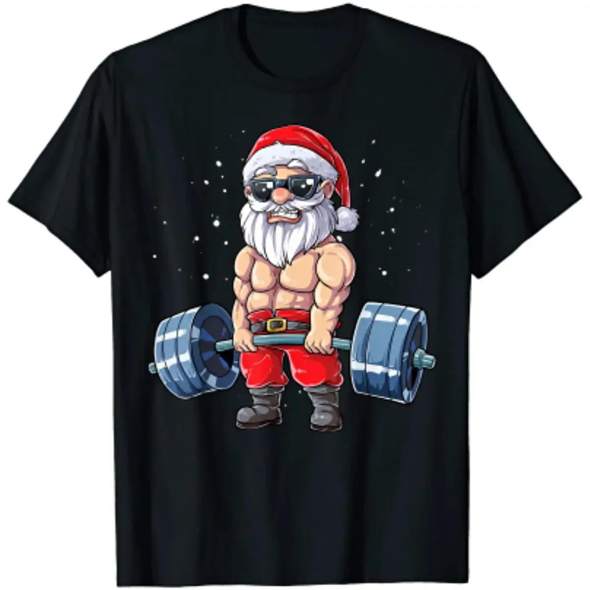

Santa Weightlifting Christmas Fitness Gym Men T-Shirt Short Sleeve Casual Cotton Boys T-Shirts