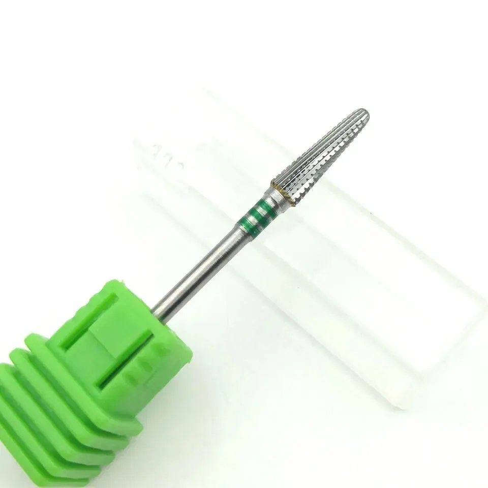 Long Cone Carbide Nail Drill Bits 3/32 Cuticle Clean Burr Rotary Milling Cutters for Manicure Electric Drills