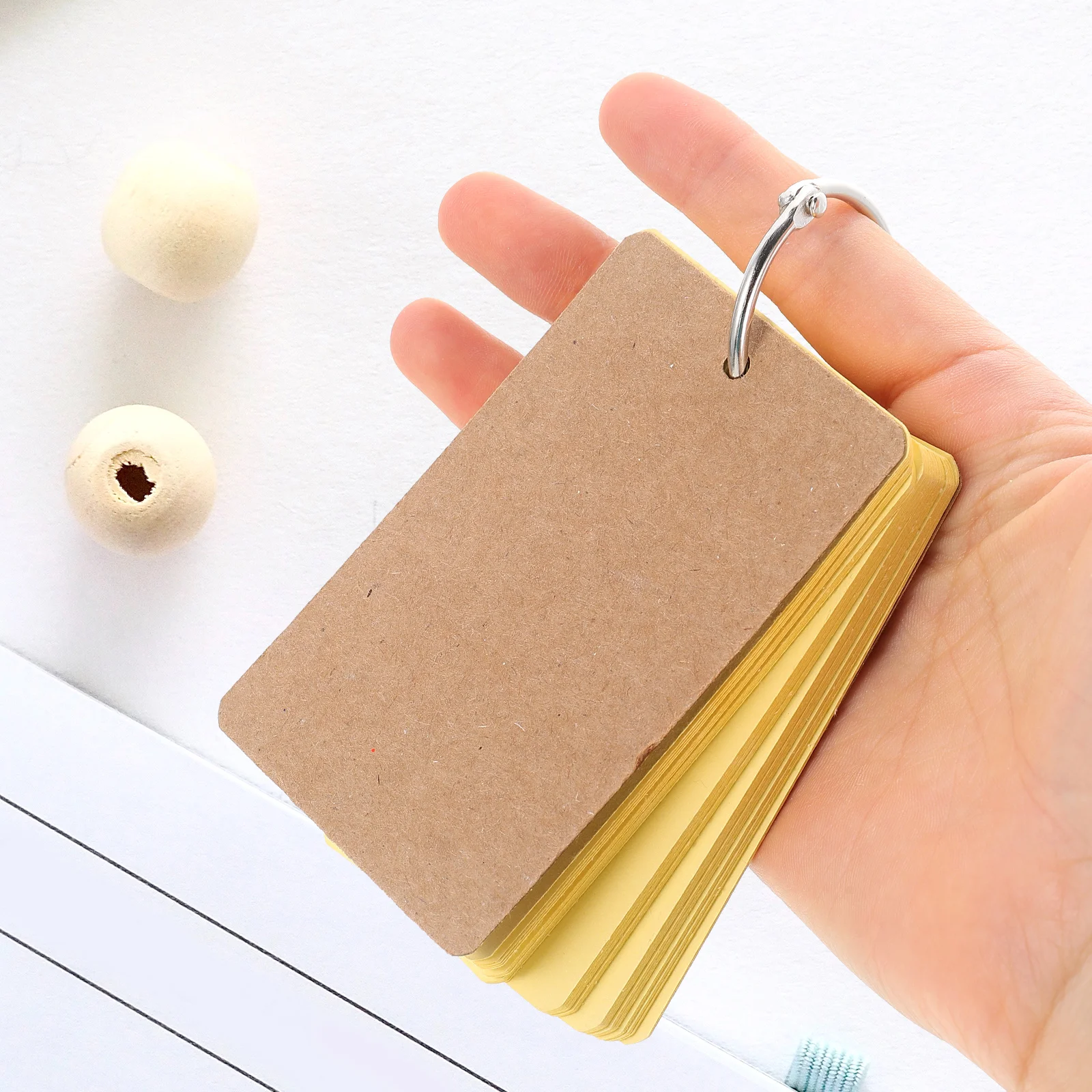 7 Sets Note Card Blank Words Cards Binders Mini Memo Paper DIY Flashcards Spiral Notebook