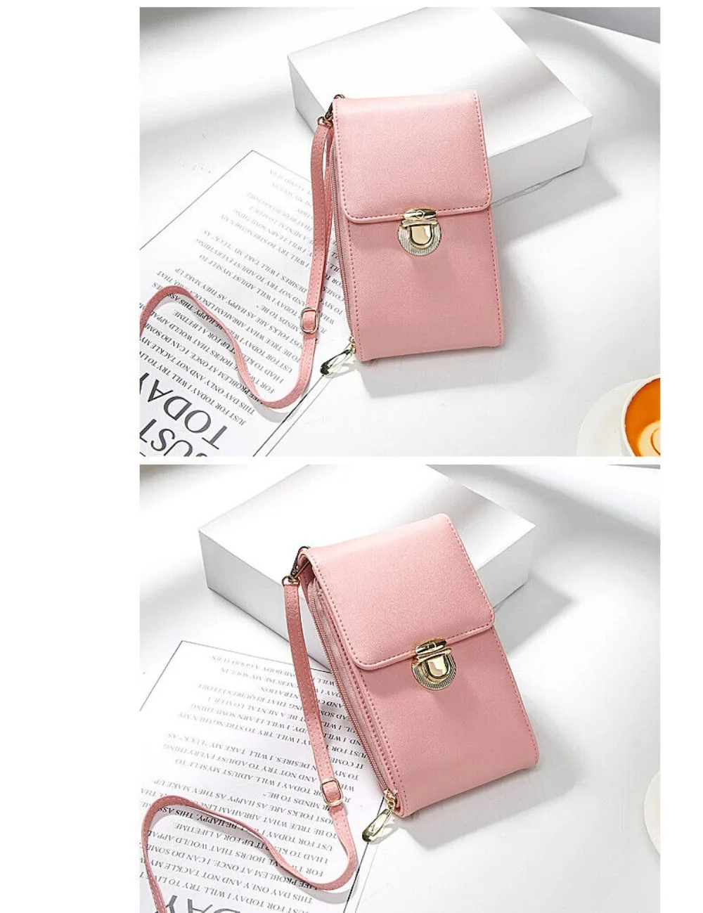 Pochette da donna di grande capacità Portafoglio in pelle Borsa a tracolla a tracolla Borsa per cellulare Borsa con tracolla regolabile