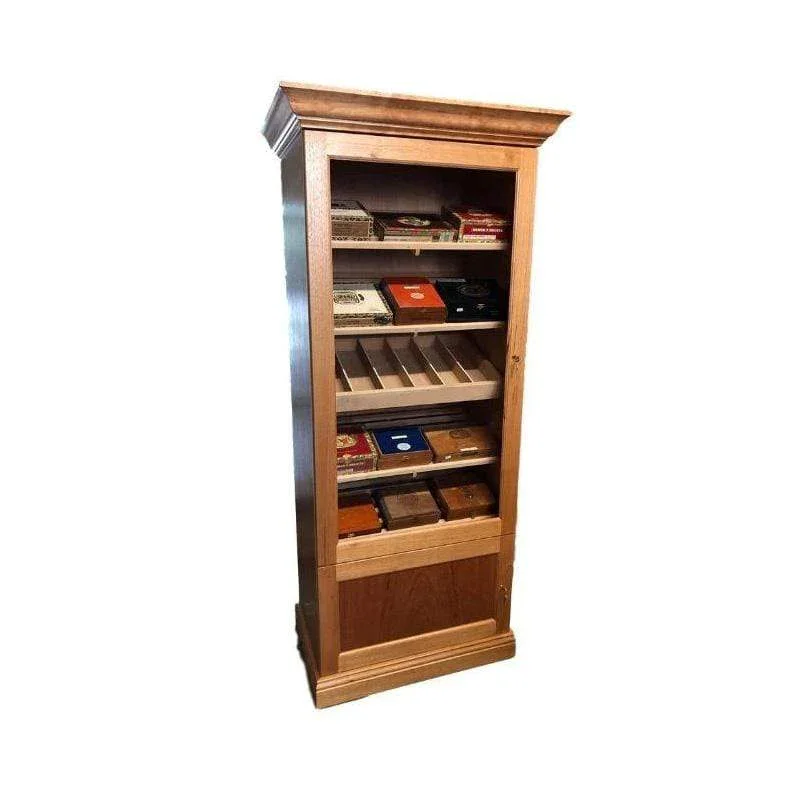 Wooden Cigar Humidor Cabinet with Adjustable Shelves for Optimal Cigar Storage
