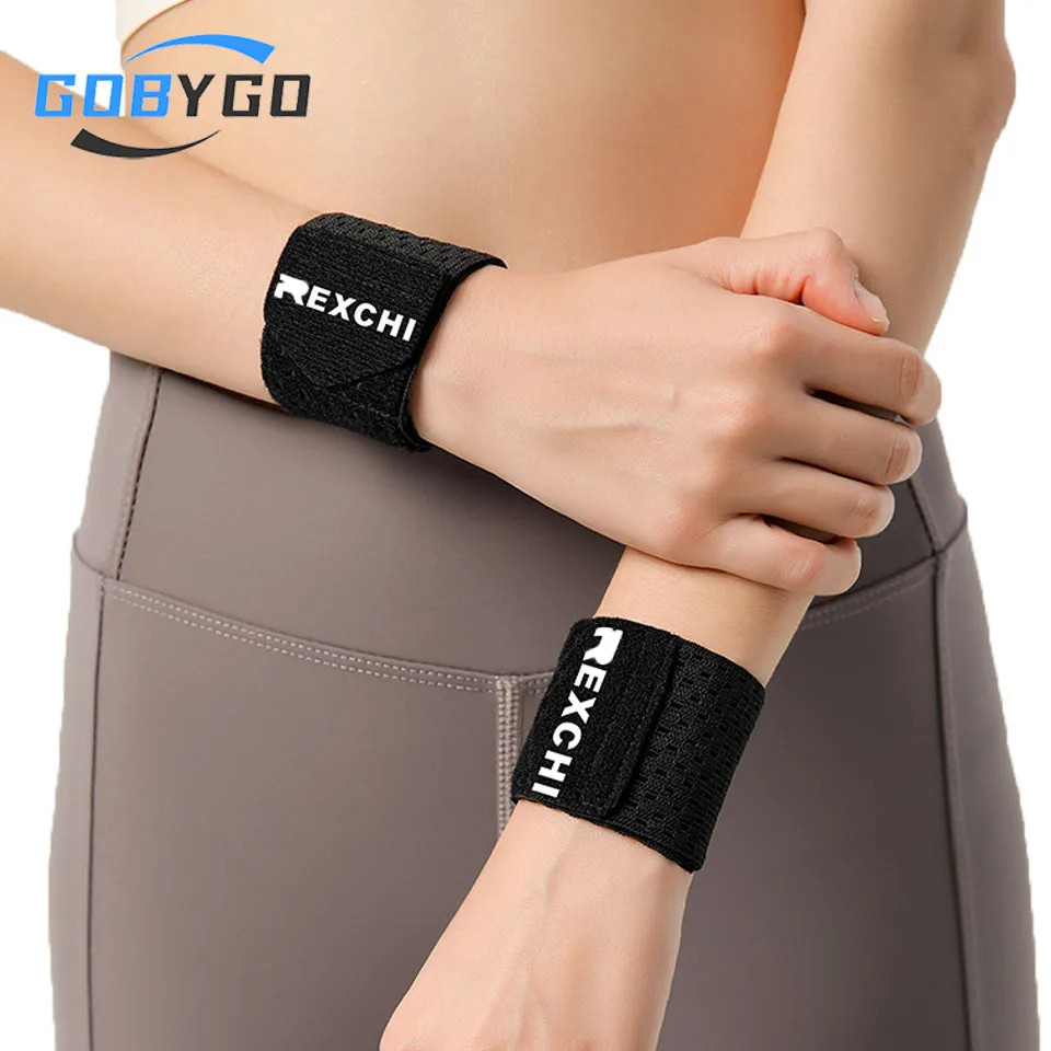

GOBYGO 1/2 шт. бандаж на запястье тонкий дышащий эластичный спортивный ремешок на запястье против растяжения вокруг компрессионного регулируемого ремешка на запястье