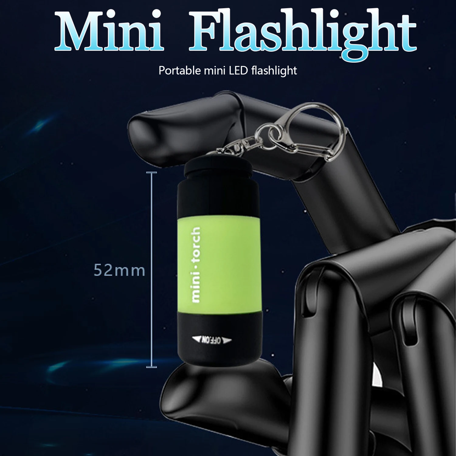 1pc Mini Keychain Flashlight Pocket Torch Rechargeable LED Light Lamp Outdoor Waterproof Portable Lantern for Dormitory Lighting