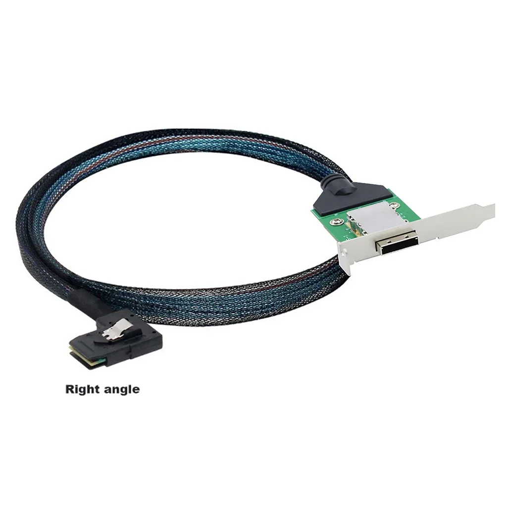 

External Mini SAS HD SFF-8087 / SFF-8643 to SFF-8088 PCBA Female Conversion Cable with Low Profile Bracket for Server Adapter