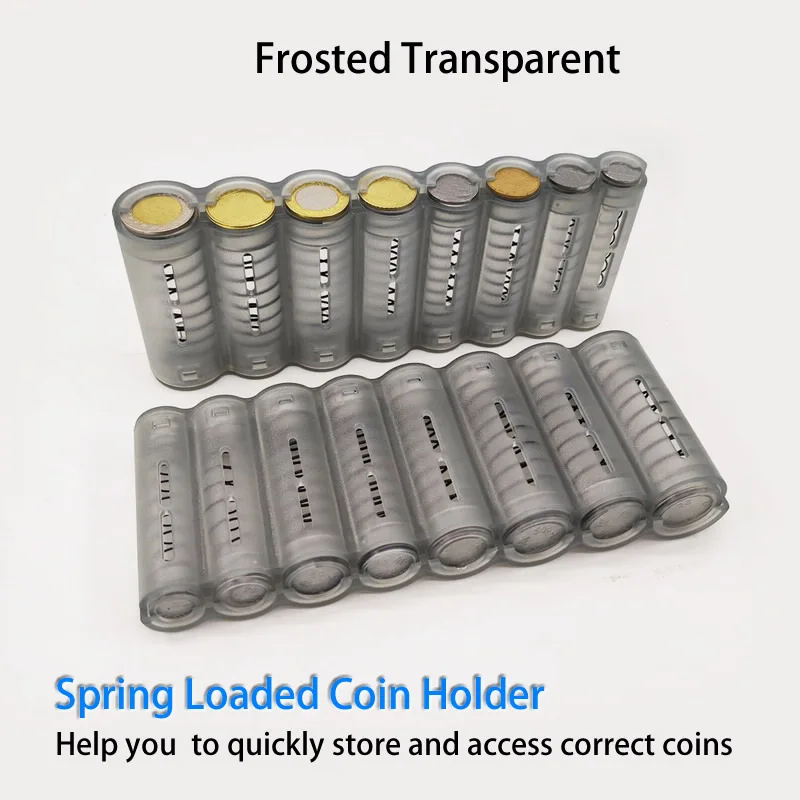 8 Slots Euro Coins Dispenser Coin Holder Sorter Collector With Spring Quick Take Waiter Cashier Driver Small Change Safe Box