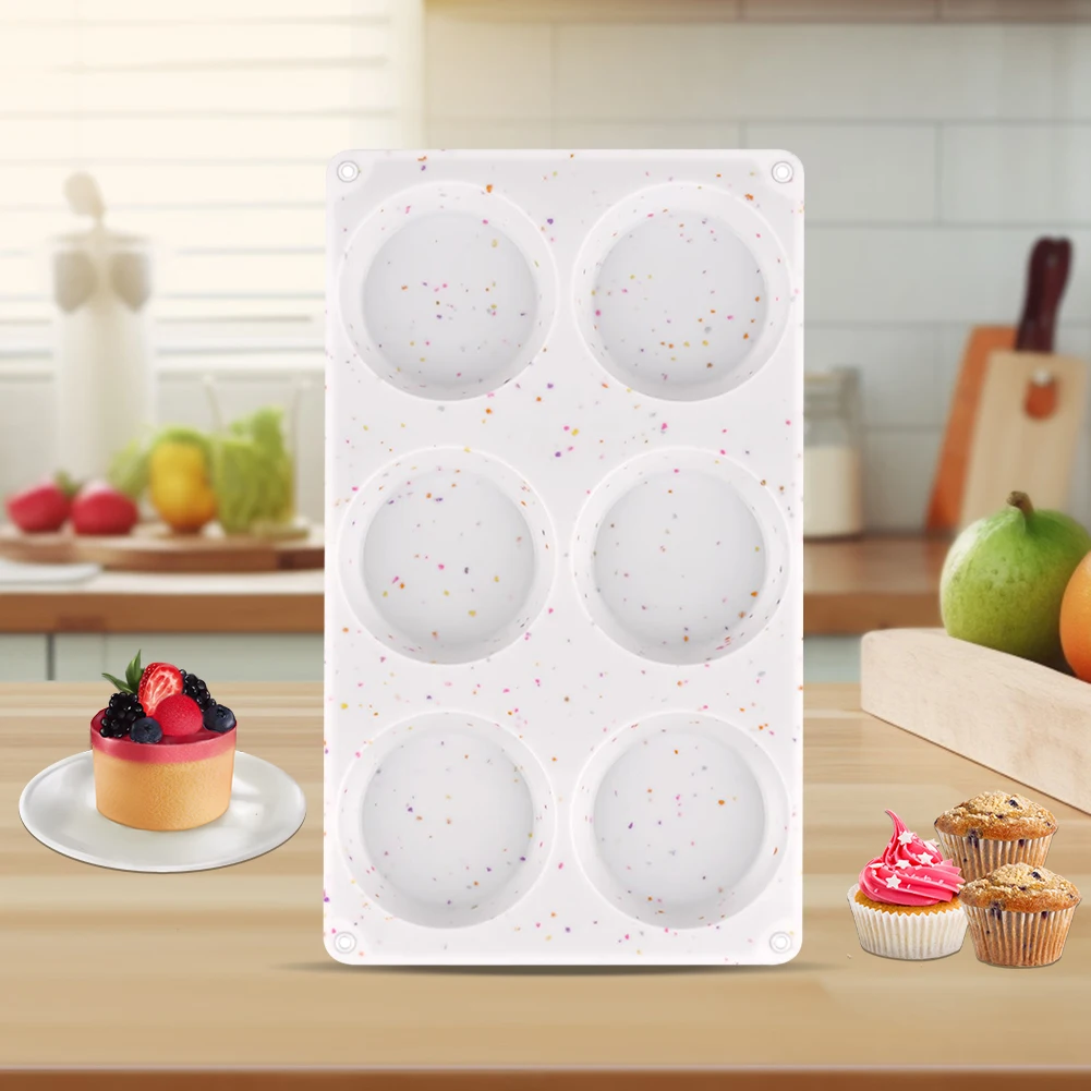 Silicone Muffin Pan Muffin Baking Pan Heat Resistant 6 Cup Cupcake Mold Microwave Safe Egg Bite Molds for Making Tarts Brownies