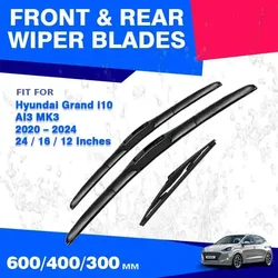 Wiper Blades For Hyundai Grand i10 MK3 AI3 2020 2021 2022 2023 2024 Front Rear Windscreen Wipers Windshield Auto Car Accessories