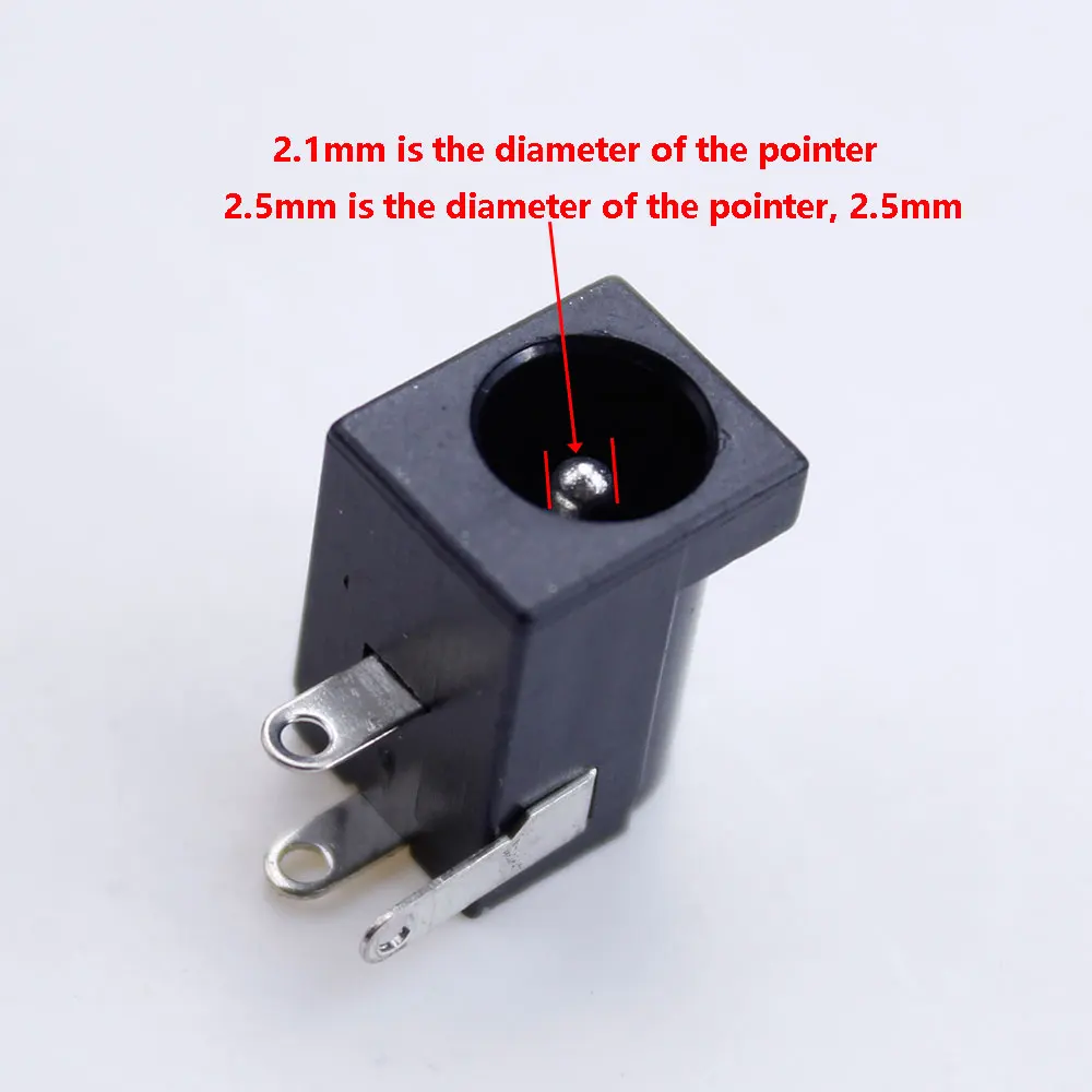 5-50Pcs/Lot DC-005 5.5x2.1mm Black DC Power Jack Socket DC Connectors Supply Barrel-Type Right Angle PCB Mount Terminal image 4