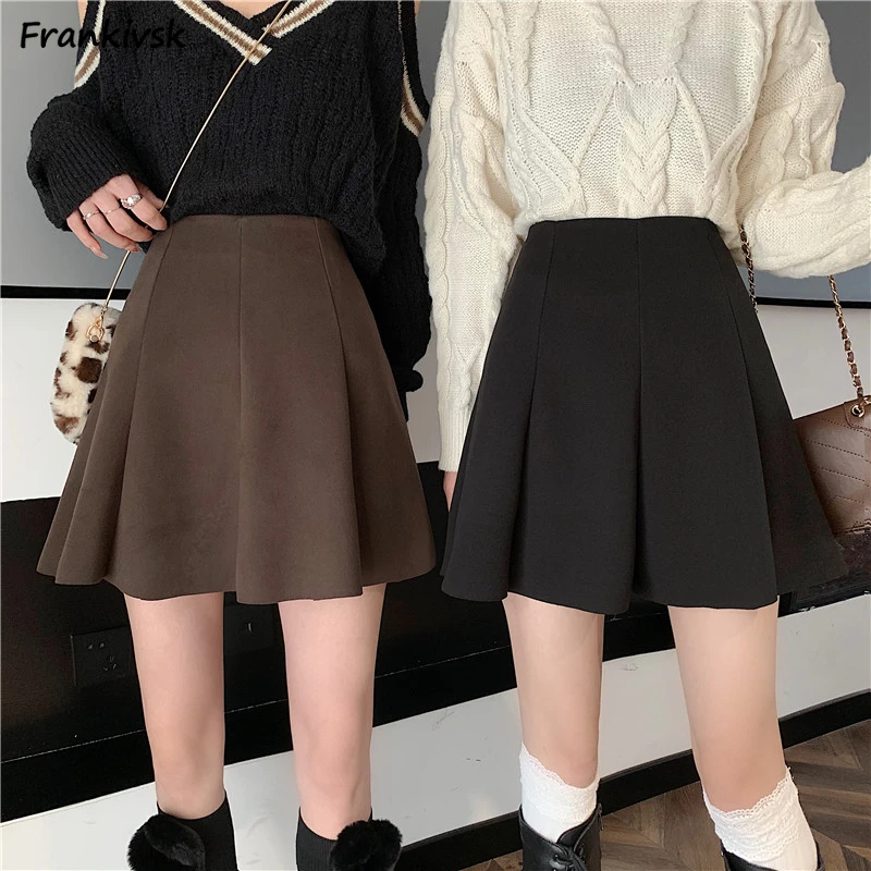 

Mini Skirts Women Autumn Hipster Temperament Hotsweet All-match High Waist American Retro Normcore Streetwear A-line College New