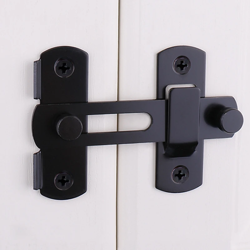 KK&FING Stainless Steel 90-degree Door Buckle Door Bolt 180° Anti-theft Door Lock Buckle Door Latch Push-pull Door Lock