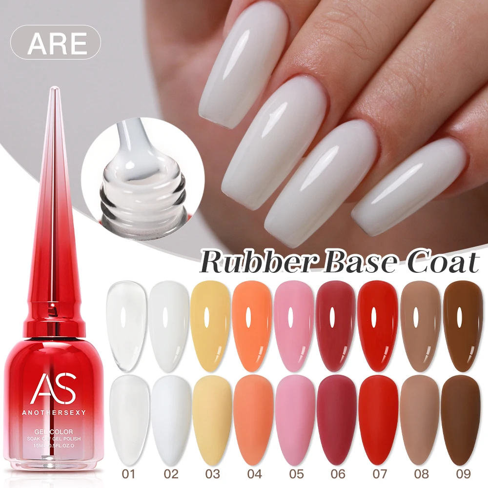 

AS 15ml Gold Glitter Rubber Base Gel Polish Foil Gold Pink Milky White Semi Permanent UV LED Nail Art Hybrid Gel Varnish