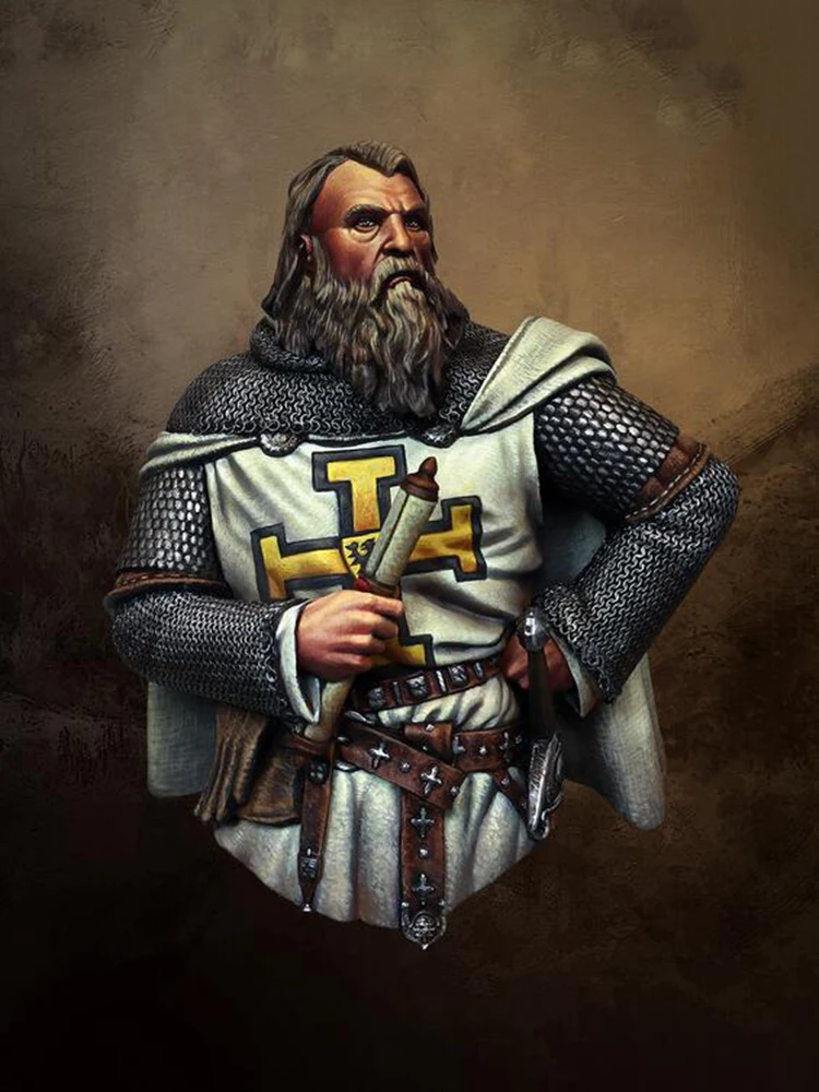 Resin soldier 1/9 200mm ancient soldier templar knight bust Model Unassambled Unpainted Figure Building Kit