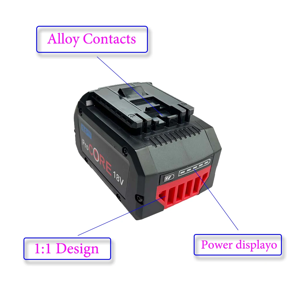 8AH For BOSCH Professional 18V 21700 Battery ProCORE 18V Li-ion Replacement for BAT609 BAT618 with bms