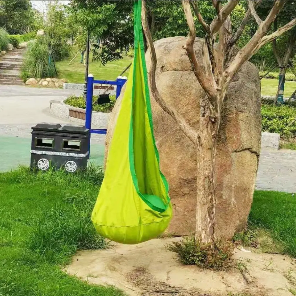 New Children's Hanging Chair Portable Parachute Cloth Swing Bed Indoor Courtyard Model with Inflatable Cushion Hanging Chair