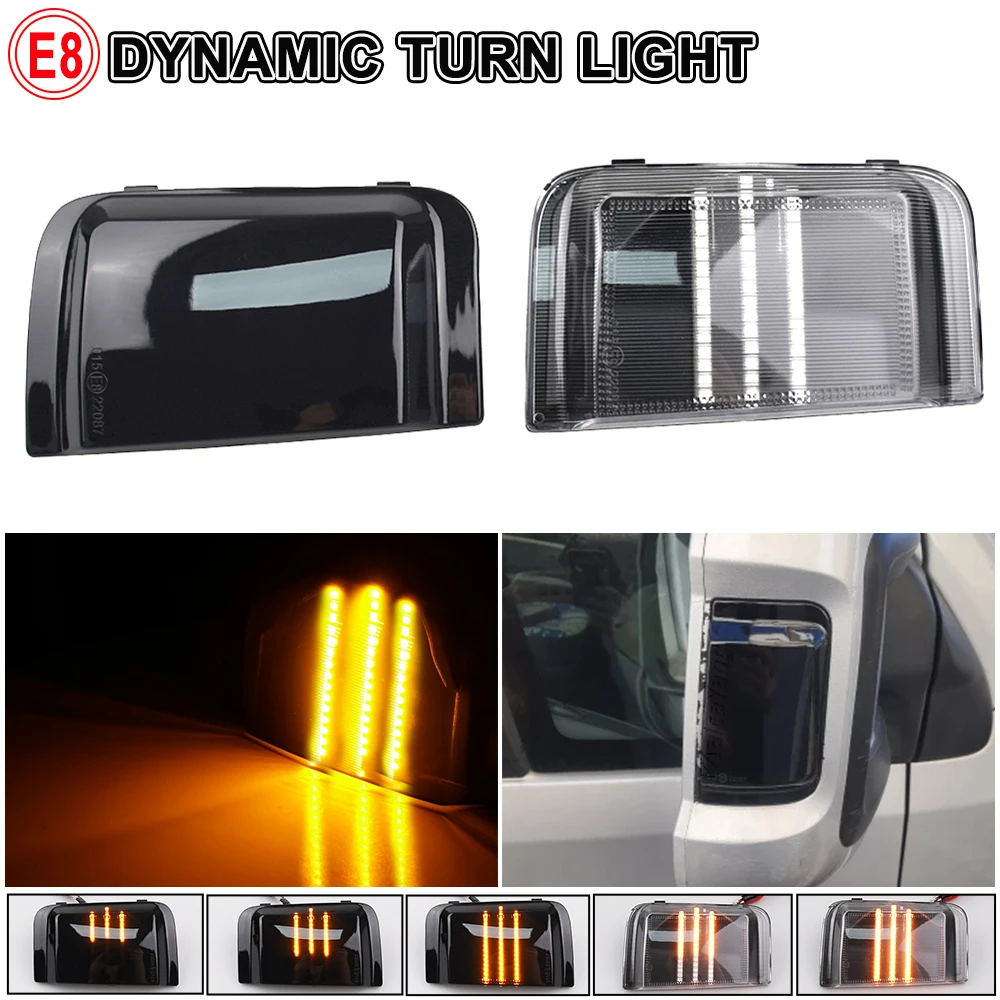 For Peugeot Boxer Fiat Ducato Citroen Relay 06-19 Dynamic LED Turn Signal Light Side Mirror Indicator Sequential Blinker Lamp