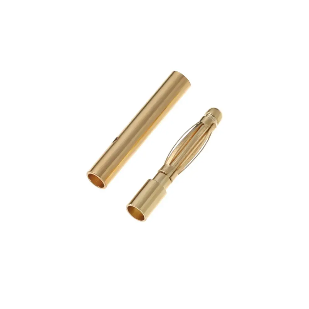 10 pares 2/3/3.5/4/5/5.5mm caixa de voz trompete banhado a ouro alta corrente bala banana plug macho fêmea plugues conector de bateria rc