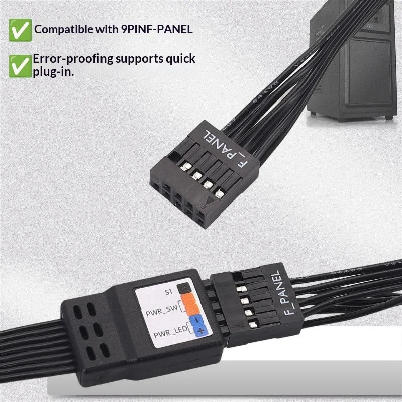 New New 20cm 30cm 50cm 9Pin Header Computer Motherboard Front Extension Cable For PC Motherboard Power Switch Restart Hard Drive