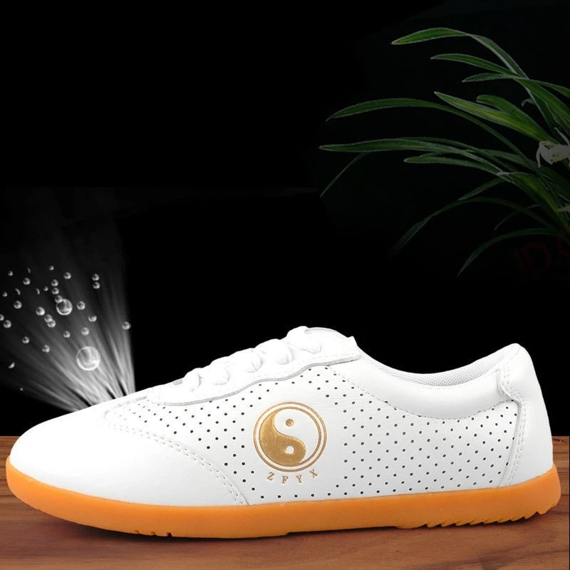 الرجال النساء الجلود تاي تشي أحذية عدم الانزلاق أكسفورد أسفل أحذية الكونغ فو منخفضة أعلى فنون الدفاع عن النفس أحذية تدريب التايكوندو أحذية رياضية #4