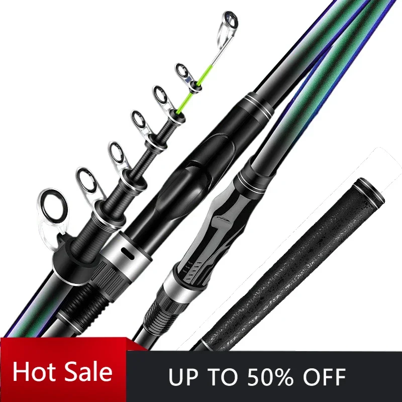 高炭素潮汐岩釣り竿-24m-36m-45m-54m-スピニング海竿-伸縮式岩釣りタックル-超軽量超硬竿