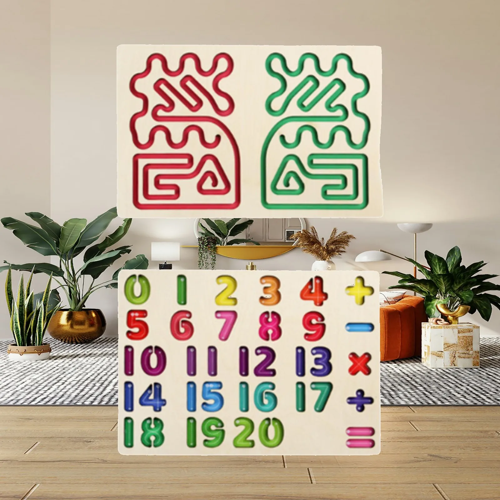 Wooden Tracing Board Educational Toy Handwriting Practice Learning to Write for Preschool