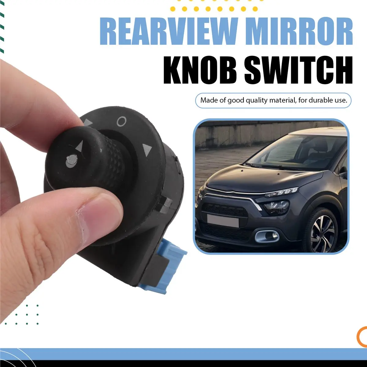 #66E Rearview mirror switch,Car Electric Rearview Mirror Control Switch for Citroen C3 11Pin (blue)
