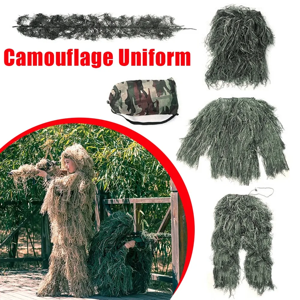 

Детский маскировочный костюм, уличная охотничья камуфляжная скрытая одежда для джунглей, детский тренировочный костюм CS, снайперский комплект одежды для страйкбола