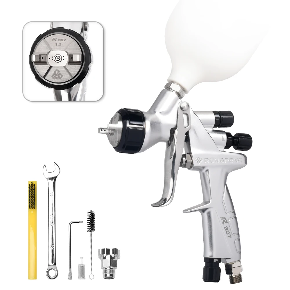 RONGPENG Spray Gun-Ultra Efficiency R807 Professional Automotive Spray Gun 1.3mm Nozzle For Car Painting Airbrush Kit Car Repair