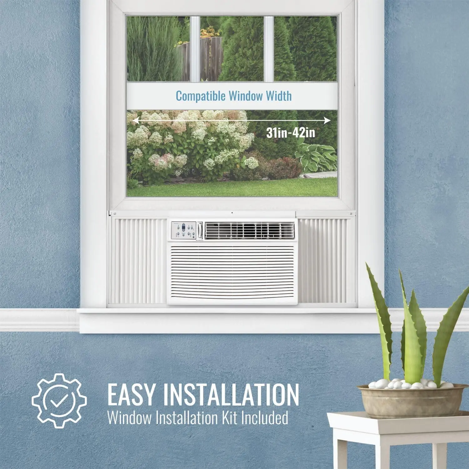 23,200  -Wall Air Conditioner with 16,000 BTU  Heat and Dehumidifier, 230V, Window AC for Large