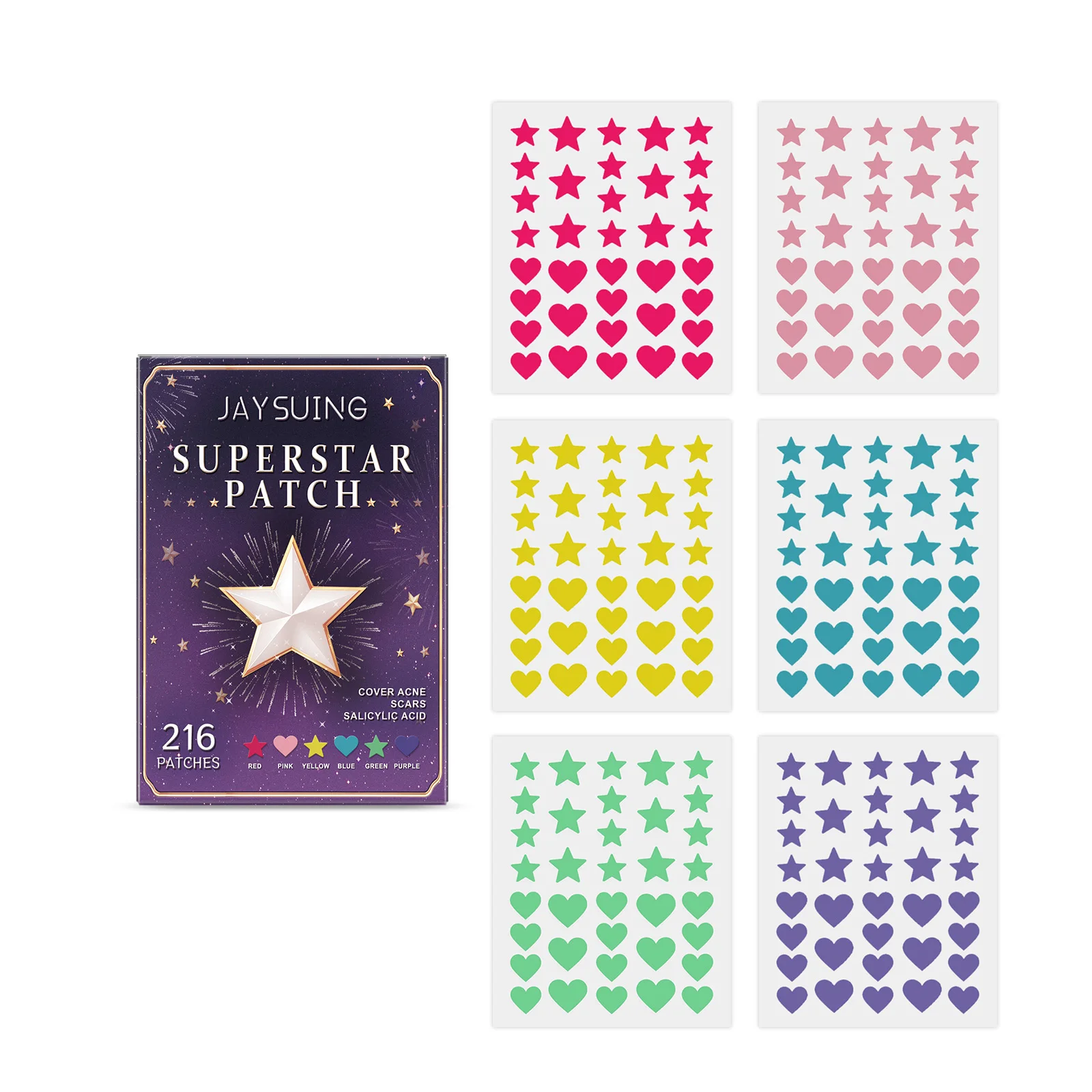 

Jaysuing Multicolor Invisible Acne Patch Clear Acne Remove Acne Skin Care Facial Cover Acne Marks 3pcs