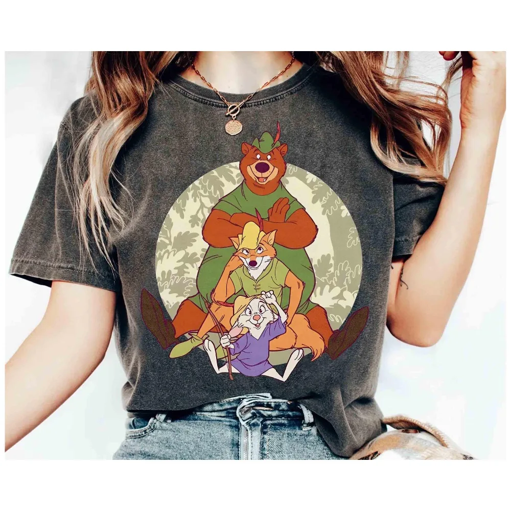 Camiseta de tiro del grupo Little John Skippy de Robin de Disney, camiseta de Disney Sir Hiss Marian John, vacaciones de WDW Magic Kingdom Disneyland