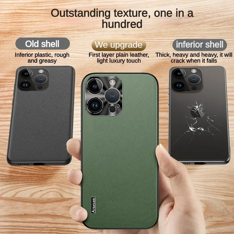 Capa protetora de lente completa para iphone 11 12 13 14 15 16 pro max 14 15 16 plus capa de couro macio à prova de choque capa traseira capa de telefone