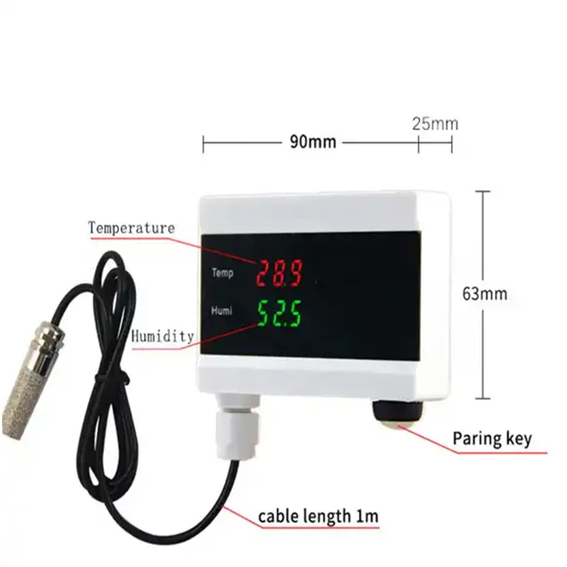 Saikiot Tuya Smart WIFI Temperature Humidity Sensor Thermometer Hygrometer Detector Industrial LCD Display Temperature Sensor