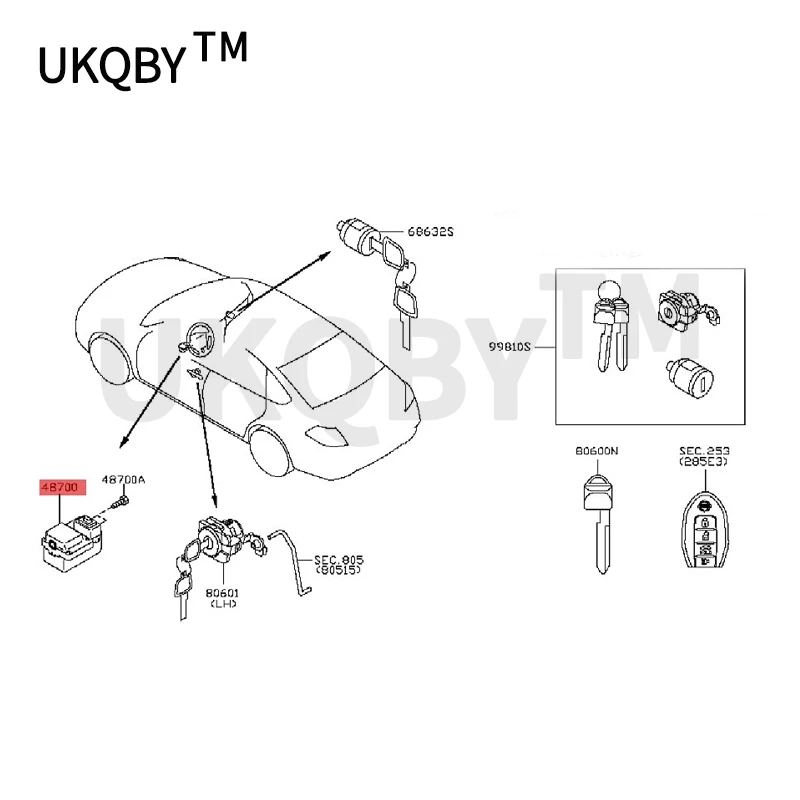 Car Steering lock device 2011-Nis sanT eana steering wheel lock fixed buckle base plate bracket ignition lock anti-theft coil