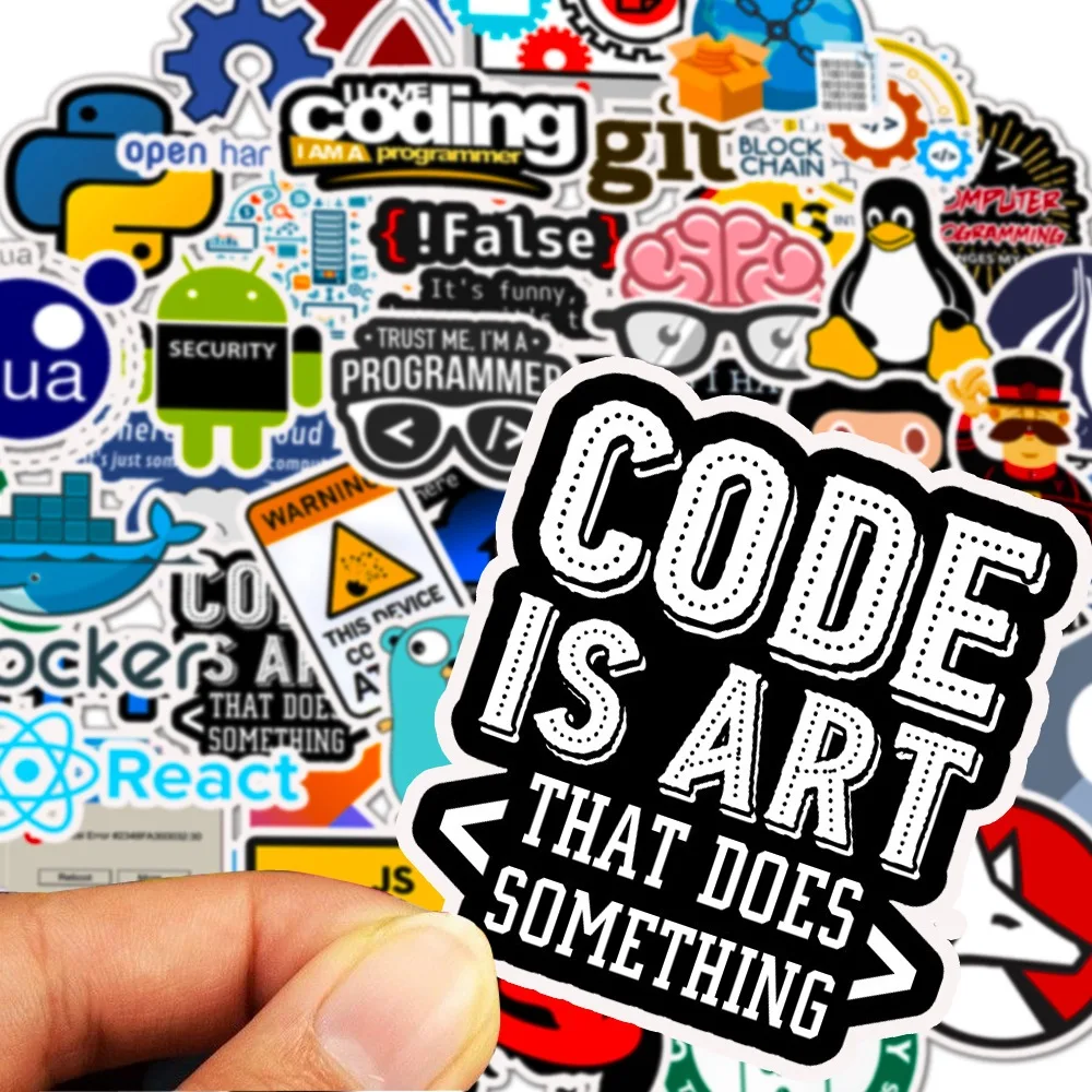 50 قطعة برمجة ديكور المنزل ملصقات الكتابة على الجدران المهوس بيثون الإنترنت Php دوكر Html بيتكوين كتاب الهاتف ملصق الاطفال هدية