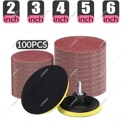 2/3/4/5/6 Inch 100Pcs Ronde Schuurpapier Zand Lakens Grit 60-5000 Schuren Papier disc Voor Polijsten Vlakschuurmachine Slijpmachine