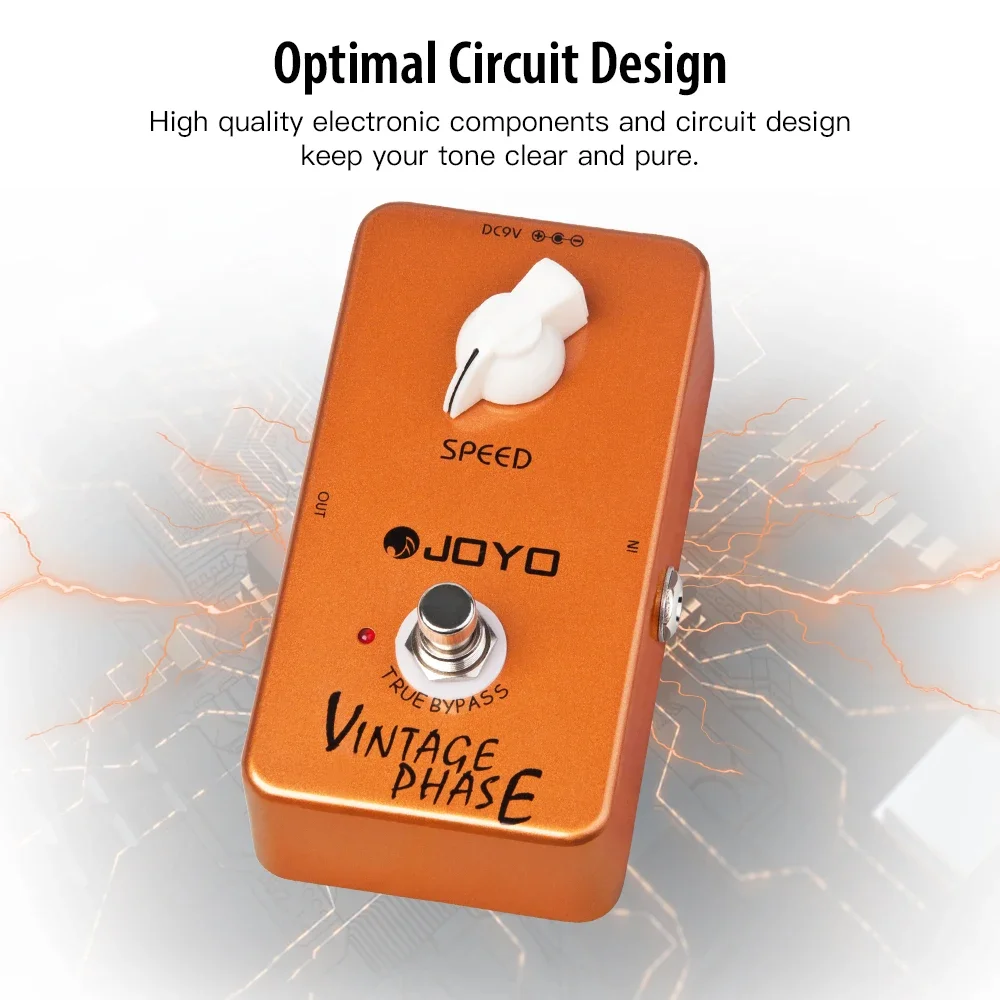 JOYO JF-06 Vintage Phase Guitar Effects Pedal Re-Creates Classic Phaser Sounds of the 70's for Electric Guitar Effect Parts