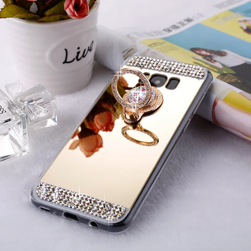 Luxury Diamond Mirror Soft Silicone Case for Samsung Galaxy S23 S24 S9 S10 S20 S21 S25 Ultra Note 20 Note10 Note9 Coque