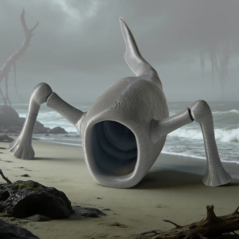 

3D Printed Bloop Sea Monster Fidget Toy Deep Sea Beast Action Figurine Spooky Cryptid Decor Desk Display Gift for Collectors