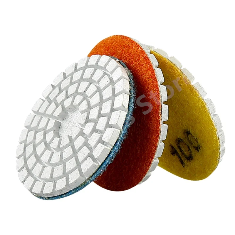 7Pcs 2 inch 55mm Diamond Water Grinding Disc Polishing Pads Marble Granite Stone Small Polish Pad Sanding Disc with Backer Pads