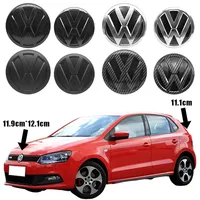 2Pcs VW Replacement Front Grill Badge Rear Trunk Lid Emblem Logo Decorative For VW Polo 6 6C 2014-2018 Auto Accessories