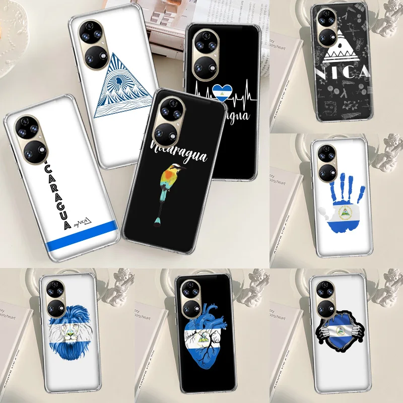 Nicaragua Flag Phone Case For Huawei P50 P40 Pro P30 Lite P20 P10 Mate 10 20 Lite 30 40 Pro Cover Coque