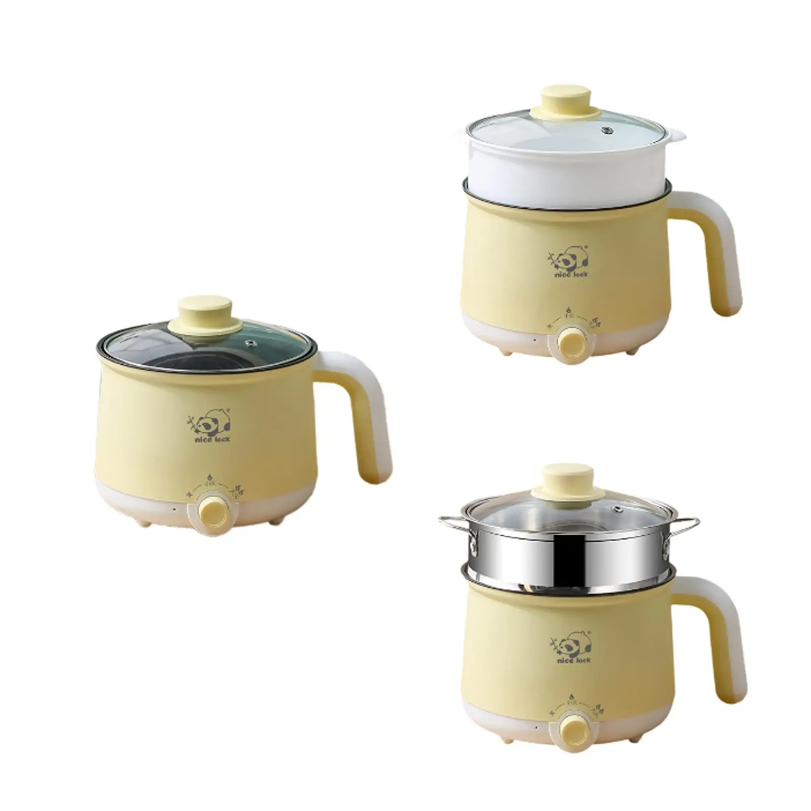 Mini Hot Pot Multipurpose Stainless Steel Mini Travel Cooker Noodles Cooker Electric Rice Cooker for Oatmeal Eggs Pasta Soup Fry