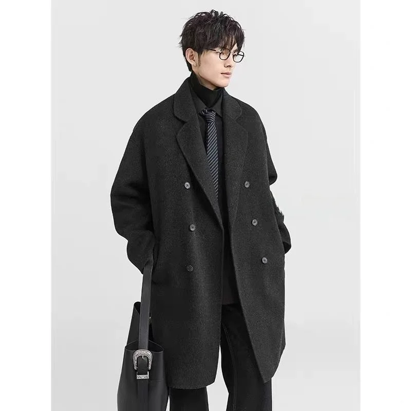 

Trendy Korean Sle Men's Loose Fit Hong Kong Sle Suit Jaet Casual Versatile Spring Autumn Polyester Fiber Double Sided Wear