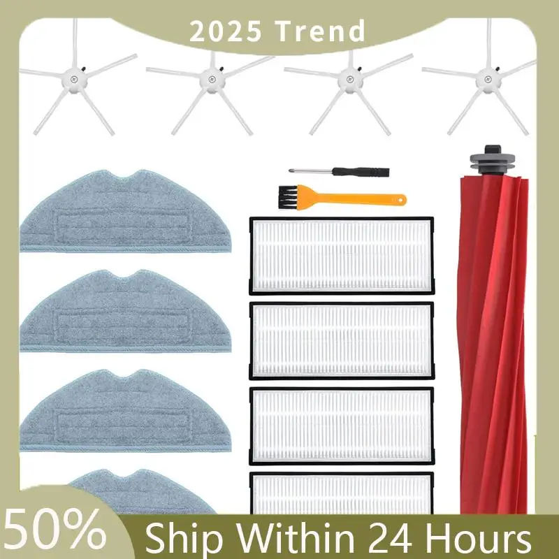 Accessories Kit For Roborock S7, S7+, S7 Maxv, S7 Maxv Plus Replacement Spare Parts Parts Roller Brush Hepa Filter Mop Cloth