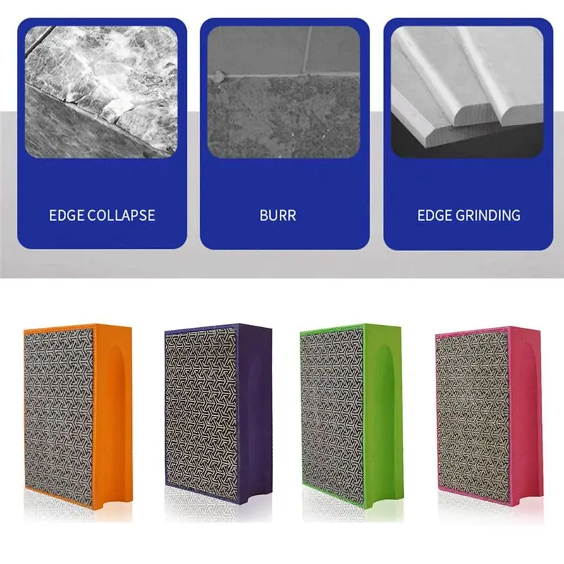 แผ่นขัดมือ A93E-4 ชิ้น แบบดังที่แสดง สำหรับหินอ่อน แผ่นขัดทราย