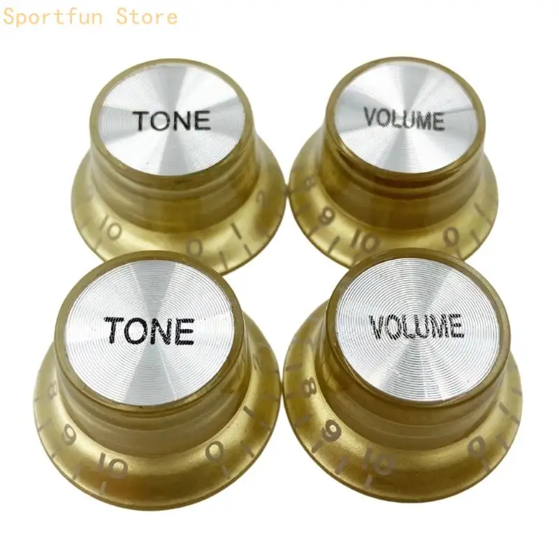 Set Of 4 Accuracy Electric Guitar Knobs Capacity Tone Control Replacement Divisions X7JD