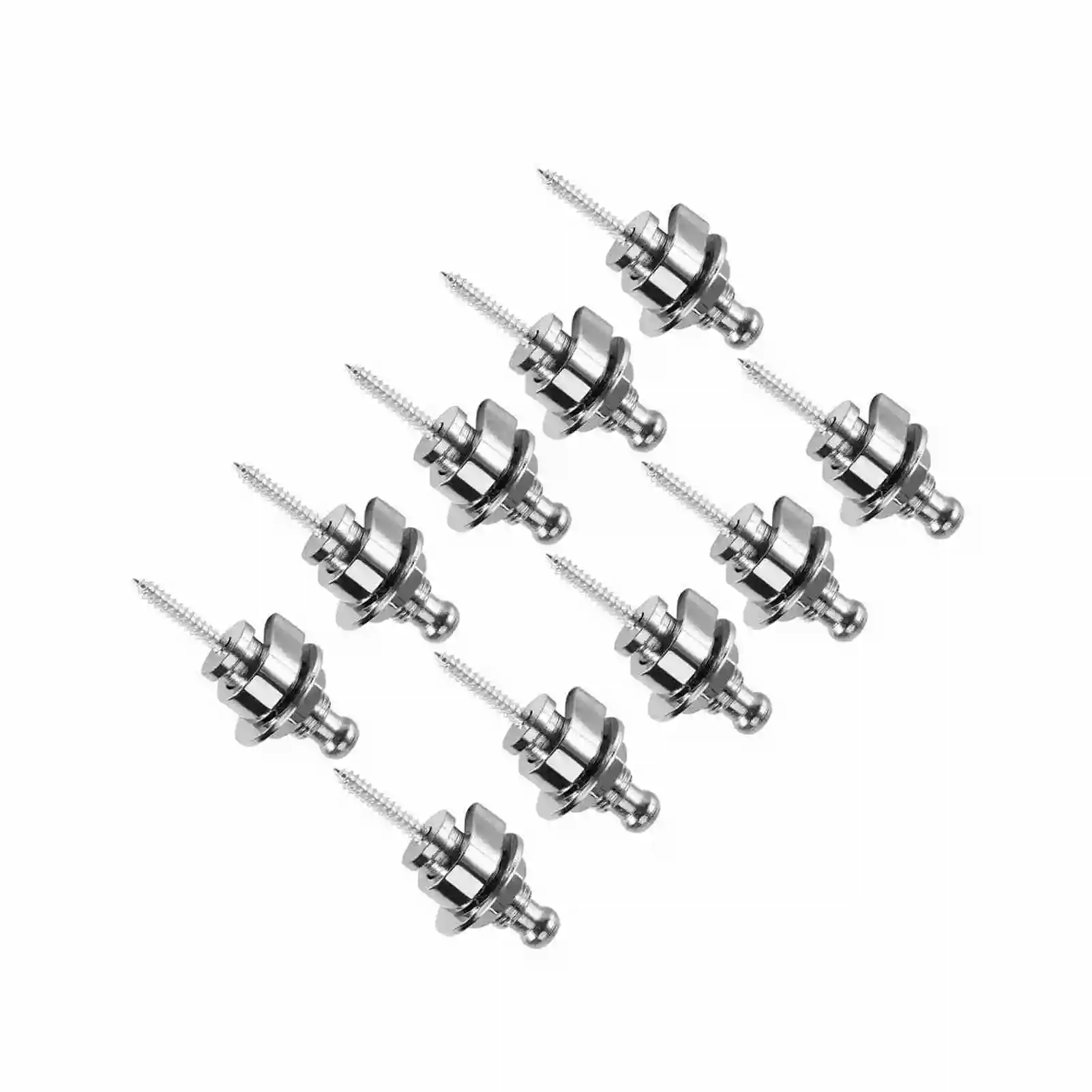 

10pcs/bag Metal Round Head Strap Locks Black Antiskid Straplocks Buttons For Electric Acoustic Bass Guitar Strap Locking