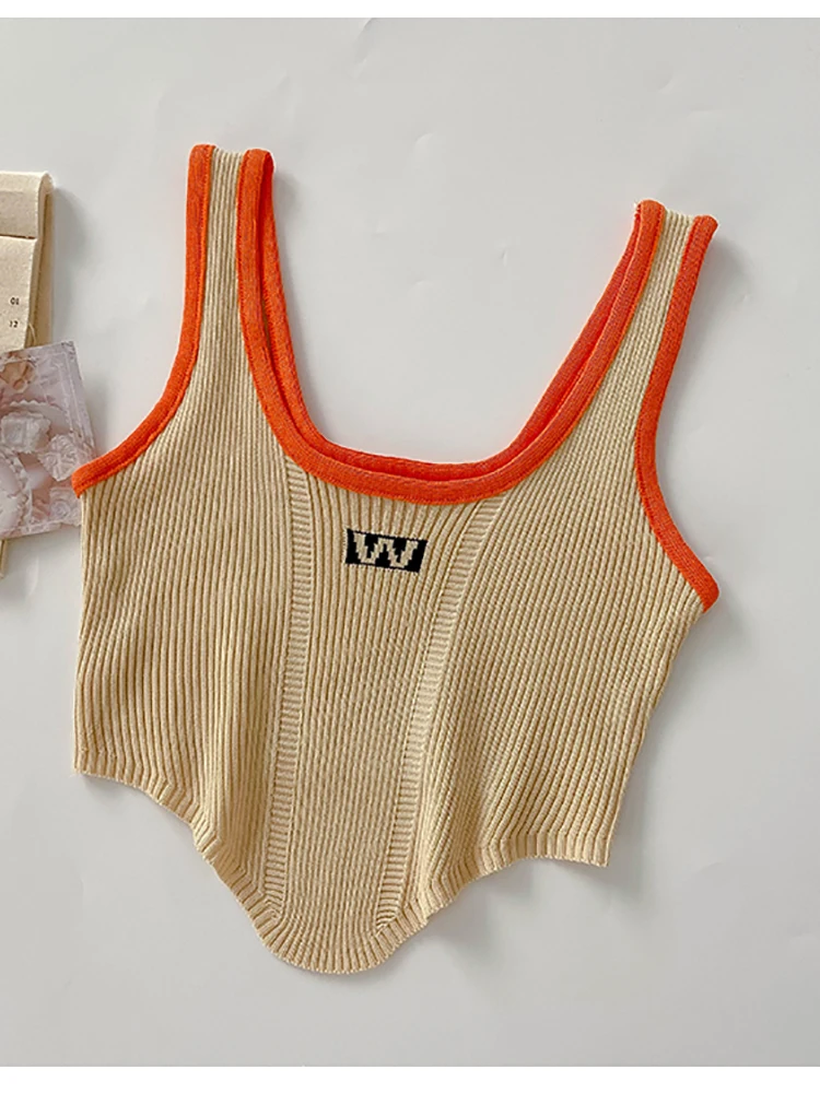 ITOOLIN Women Irregular Camis Y2K Crop Tops Knitting Sexy Sleeveless Tops Sweet Tank Tops For Women Camisole Summer 2024